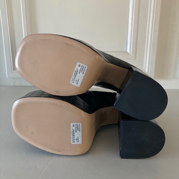 NWOT Schutz Free People Viola Black Leather Crocodile Print Platforms Sz 10 - Picture 8 of 9